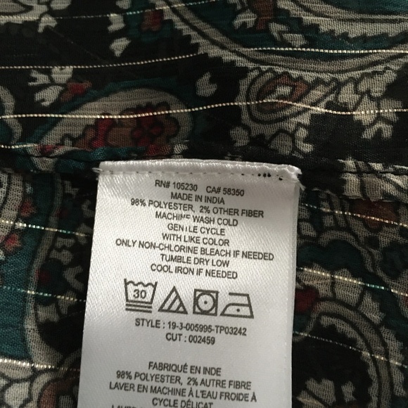 JOIE Kriston Black Print Chiffon Tiered Ruffle Sleeve Blouse XS - Picture 7 of 7